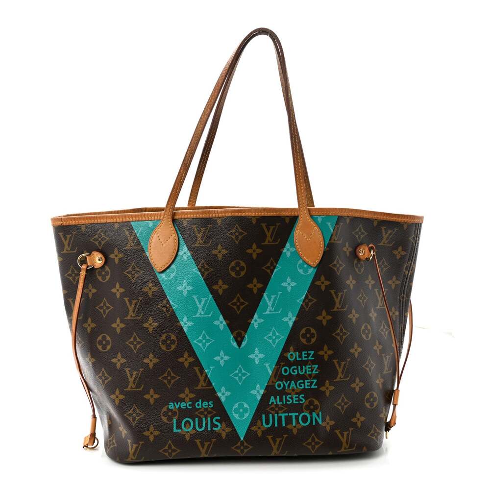 Louis Vuitton V Neverfull Mm Turquoise #290253L18B